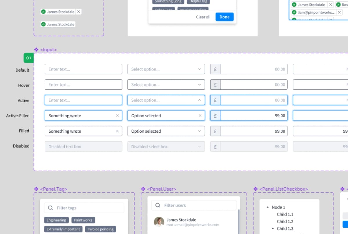 Design system components and patterns