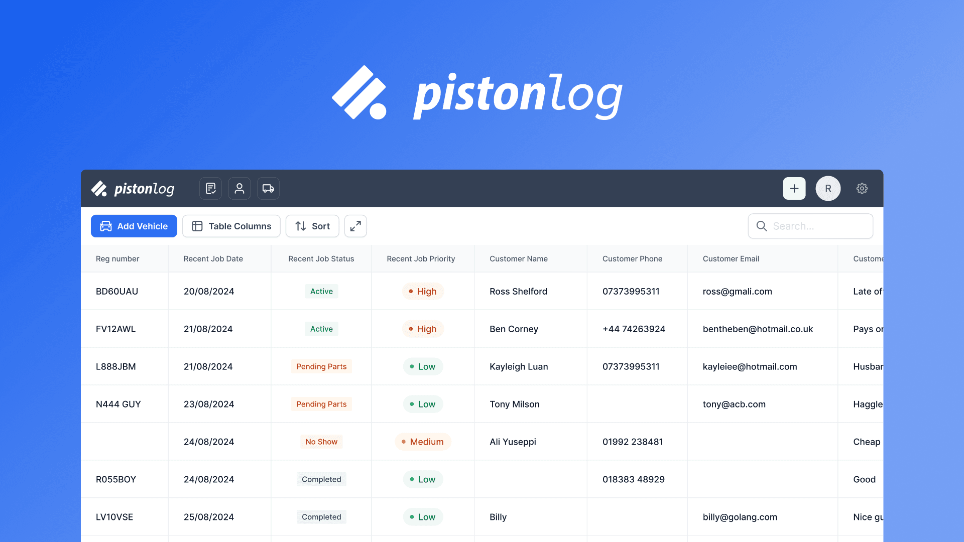 Pistonlog - Garage Management preview