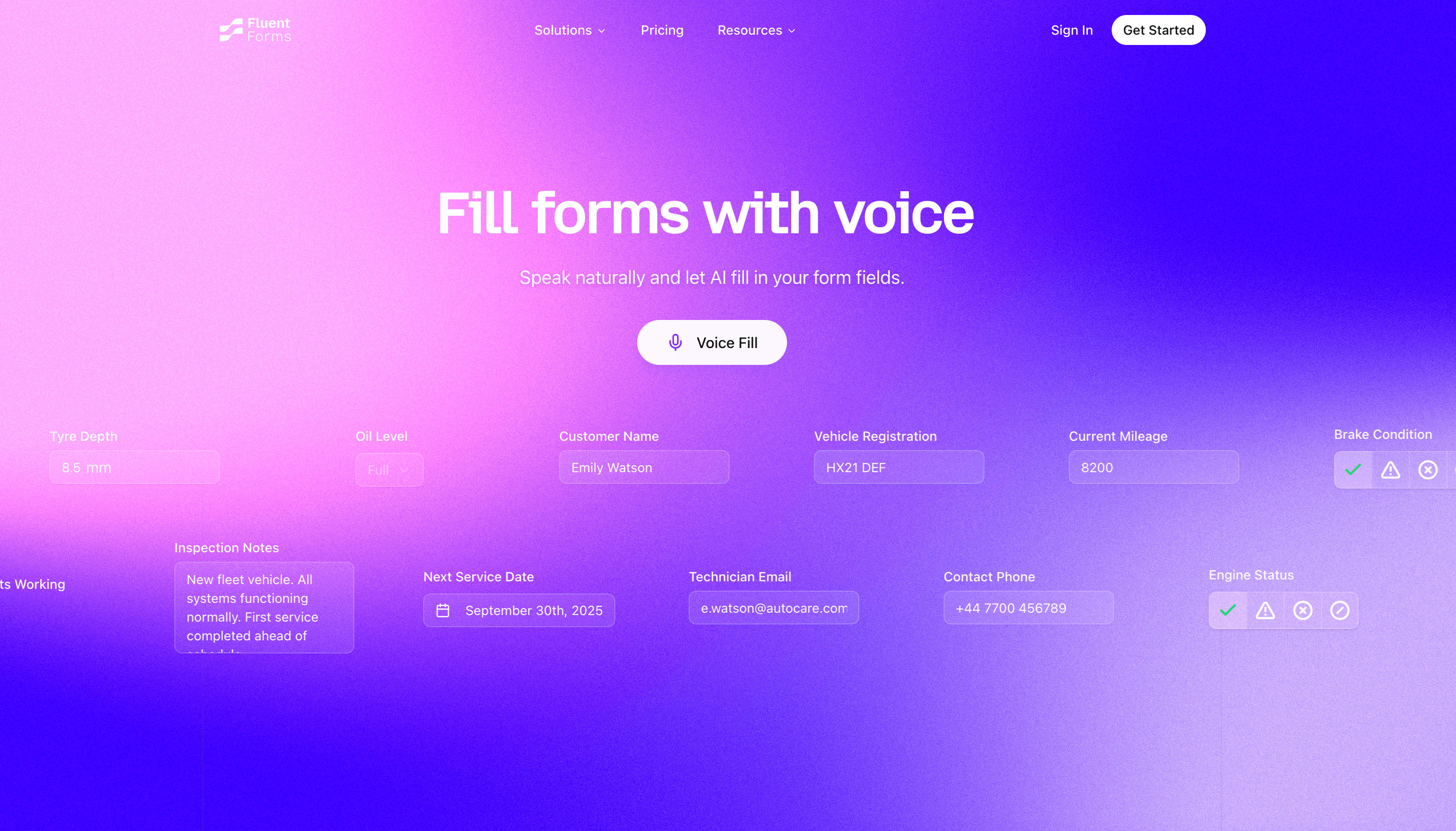 Fluentforms — Fill forms with voice